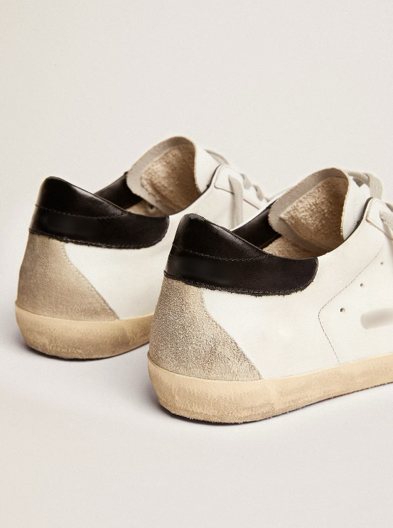 Men's Super-Star with black heel tab and metal stud lettering